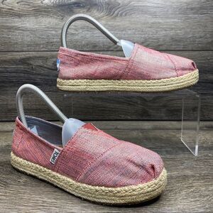 TOMS Pink Espadrille Flat Size 4Y Shoes